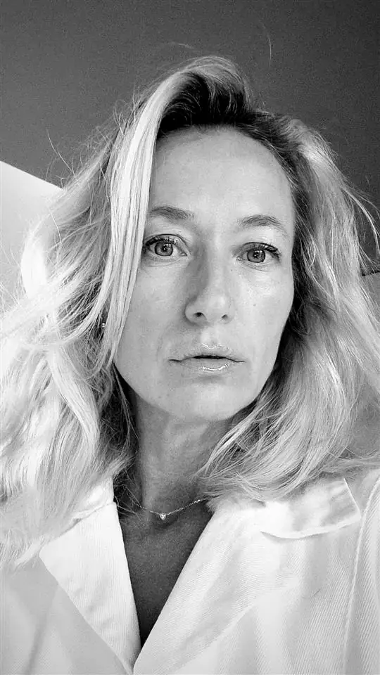 Kiki, founder of Flowers by Kiki, photographed in black and white