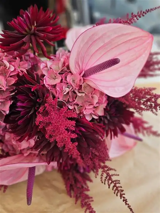 Pink Anthurium, Hand tied bouquet